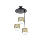 Lambadar Üçlü Beyaz Cam Kafes Model Modern Sarkıt Avize Gold Tek Ebat 3540-3Goldyuvkafesbeyazcam