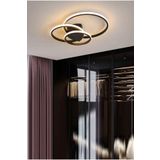 Lambadar Üçlü Halka Model Plafonyer Modern Led Beyaz Işık Ultra Power Led Avize Salon Mutfak Oda Ledli Avize Siyah Tek Ebat 70 X 20 0011-Halka50-40-30-Blk-Plafonyer