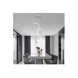 Lambadar Üçlü Halka Model Sarkıt Modern Led Beyaz Işık Ultra Power Led Avize Salon Mutfak Oda Ledli Avize Beyazyuv Tek Ebat 50 X 70 0009-Halka-3Whtyuv-Sarkit