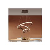 Lambadar Üçlü Halka Model Sarkıt Modern Led Beyaz Işık Ultra Power Led Avize Salon Mutfak Oda Ledli Avize Siyah Tek Ebat 50 X 70 0011-Halka50-40-30-Blk-Sarkit