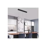 Lambadar Üçlü Halka Model Sarkıt Modern Led Beyaz Işık Ultra Power Led Avize Salon Mutfak Oda Ledli Avize Siyahdik Tek Ebat 50 X 70 0009-Halka-3Blkdik-Sarkit