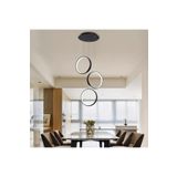 Lambadar Üçlü Halka Model Sarkıt Modern Led Beyaz Işık Ultra Power Led Avize Salon Mutfak Oda Ledli Avize Siyahyuv Tek Ebat 50 X 70 0009-Halka-3Blkyuv-Sarkit