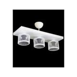Lambadar Üçlü Kafes Model Modern Plafonyer Avize Beyaz_2 Tek Ebat 3541-3Whtdikkafes