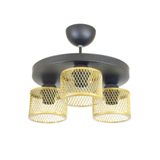 Lambadar Üçlü Kafes Model Modern Plafonyer Avize Gold Tek Ebat 3541-3Goldyuvkafes