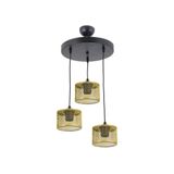 Lambadar Üçlü Kafes Model Modern Sarkıt Avize Gold Tek Ebat 3540-3Goldyuvkafes