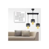 Lambadar Üçlü Kafes Model Modern Sarkıt Avize Siyah_2 Tek Ebat 3540-3Blkdikkafes