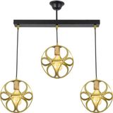 Lambadar Üçlü Modern Çember Küp Model Sarkıt Avize - Gold - 3