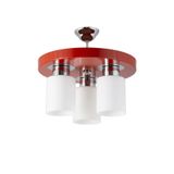 Lambadar Üçlü Modern Spor Model Yuvarlak Tepsi Kırmızı Avize Nocolor-Ca53314A Tek Ebat 3501-3Red