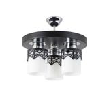 Lambadar Üçlü Modern Spor Model Yuvarlak Tepsi Taclı Siyah Avize Nocolor-D8A67160 Tek Ebat 3501-3Blktac
