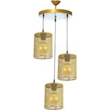 Lambadar Üçlü Slindir Model Modern Sarkıt Avize - Gold - 3