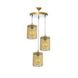 Lambadar Üçlü Slindir Model Modern Sarkıt Avize Gold Tek Ebat 0074-3Goldyuvslindir