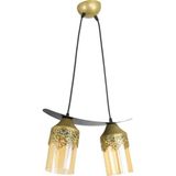 Lambadar Üçlü Taçlı Motif Balcam Kayık Model Tarz Sarkıt Avize - Gold - 2