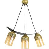 Lambadar Üçlü Taçlı Motif Balcam Kayık Model Tarz Sarkıt Avize - Gold - 3