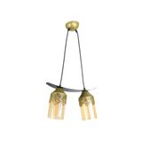 Lambadar Üçlü Taçlı Motif Balcam Kayık Model Tarz Sarkıt Avize Gold Tek Ebat Unisex 3563-2Goldtacbalcam