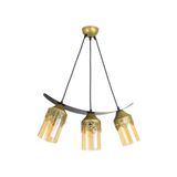 Lambadar Üçlü Taçlı Motif Balcam Kayık Model Tarz Sarkıt Avize Gold Tek Ebat Unisex 3563-3Goldtacbalcam