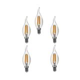 LAMBAM 4w Dimmerli Avizeler Için Dekoratif Rustik Kıvrık Led Ampul E-14 Duylu 3200k Sarı Işık 5 Adet