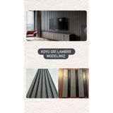 Lambiri Koyu Gri Çift Renk (1 KOLİ 22 ADET 12X280CM) Ev,ofis,tv Arkası Pvc Dekoratif Duvar Paneli