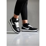 Lambirlent 2185 Unisex (Kadın-Erkek) Boğazlı Spor Ayakkabı - Siyah - Beyaz