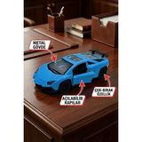 Lamborghini Aventador Oyuncak Metal Çek Bırak Spor Araba - Açılan Kapılı Mavi Model Araba