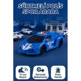 Lamborghini Aventador Sürtmeli Polis Spor Araba - 17 Cm - Oyuncak Spor Polis Arabası