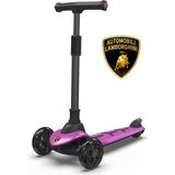 Lamborghini Resmi Lisanslı 3+Yaş Için Işıklı 3 Tekerlekli Kademeli Uzayabilen Premium Çocuk Scooter - Mor