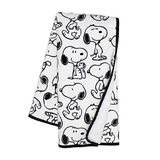 Lambs & Ivy Klasik Snoopy Minky ve Sherpa Bebek Battaniyesi - Beyaz/Siyah