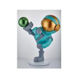 Lamedore Astronaut Doing Karate Turkuaz Büyük Dekoratif Obje 46x27x55 cm 1XSJ-9826