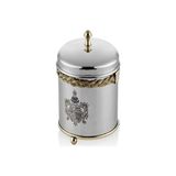 Lamedore Black Pearl Halatlı Yuvarlak Büyük Kavanoz 11X12X16 cm - Gümüş - 1 Adet - 0 - 249 ml