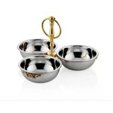 Lamedore Black Pearl Sade 3 Lü Gold Dekoratif Kase 20X20x12 Cm