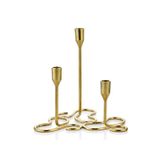 La'Medore Curve Brass 25x25x25.5 cm 3'lü Mumluk