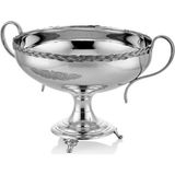 Lamedore Halatlı Kulplu Küçük Kase 33X25X23,5 cm Full Nickel | Dekoratif Meyvelik & Şık Sunum Kasesi - Gümüş - 33 x 25 x 23,5 cm