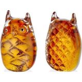 La'Medore Owl 9.5x6.5x13 cm Yellow Glass Decor