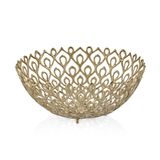 La'Medore Peacock Gold Yuvarlak 47x47x19 cm Büyük Dekoratif Kase