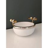 Lamedore Sılver Balls Kulplu Beyaz Küçük Kase 17X19x12 Cm