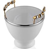 Lamedore Silver Balls Kulplu Beyaz Salata Kasesi 27X27X19 cm - 0 - 1 lt