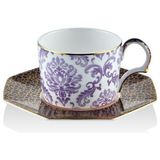 Lamedore Tea Delight Çay Fincanı Iris Purple Blooming Baroque 1 Adet - Beyaz - Mavi