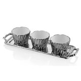 Lamedore Unformed Gümüş Tepsili Çerezlik Seti 43X13,5X9 Cm 1Bxs-107A6s
