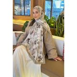 lamelif Batik Çiçek Desen Bambu Şal Ada Çayı