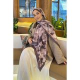 lamelif Batik Çiçek Desen Bambu Şal Soft Kahve
