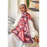 lamelif Çiçek Desen Pamuk Şal Şeker Pembesi