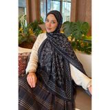 lamelif Geometrik Desen Bambu Şal Siyah