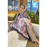 lamelif Gül Desen Bambu Şal Eflatun