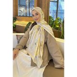 lamelif Gül Desen Bambu Şal Sarı