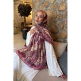 lamelif Vintage Flower Desen Bambu Şal Gül