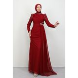 Lamia Giyim Gülşen Tesettür Abiye Bordo