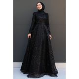 Lamia Giyim Simay Tesettür Abiye Siyah