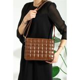 Lamia Shoes Lamia Çapraz Askılı Kapitone Dikişli Günlük Omuz Çantası - 88-Taba