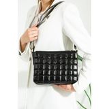 Lamia Shoes Lamia Çapraz Askılı Kapitone Dikişli Günlük Omuz Çantası - Parlak Siyah