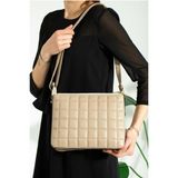 Lamia Shoes Lamia Çapraz Askılı Kapitone Dikişli Günlük Omuz Çantası - Vizon