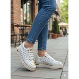 Lamiashoes Bayan Cilt Bağcıklı Spor Ayakkabı - Beyaz